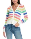 Isla & Elodie Pointelle Cardigan In Multi