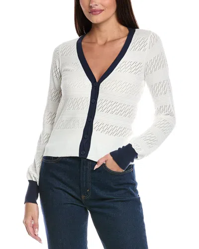 Isla & Elodie Pointelle Cardigan In White