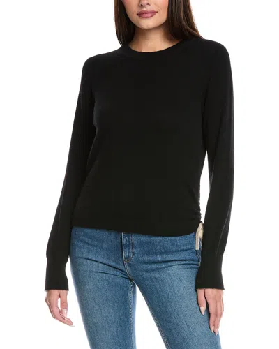 Isla & Eloise Cinched Side Cashmere Sweater In Black