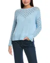 Isla & Faith Pointelle Stitch Cashmere-blend Sweater In Blue
