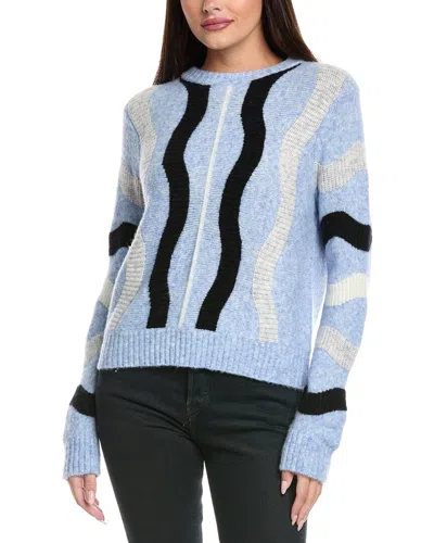 Isla & Joeanne Vertical Wave Wool-blend Sweater In Gold