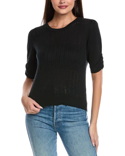 Isla & Josie Pointelle Sweater In Black
