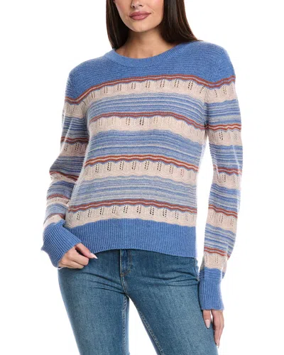 Isla & Kerri Lace Stitch Wool & Cashmere-blend Sweater In Blue