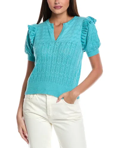 Isla & Kizzy Pointelle Sweater In Blue
