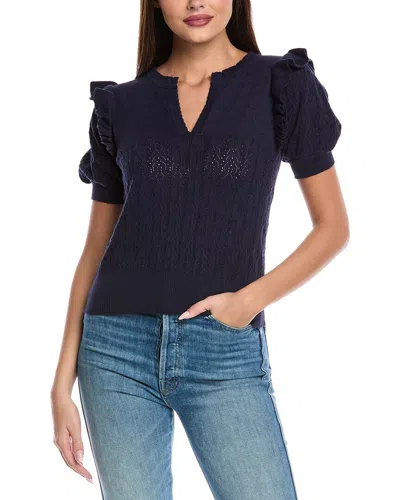 Isla & Kizzy Pointelle Sweater In Blue