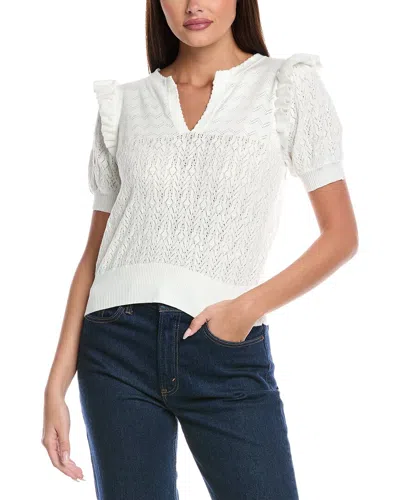 Isla & Kizzy Pointelle Sweater In White
