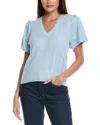 Isla & Madison Pointelle Top In Blue
