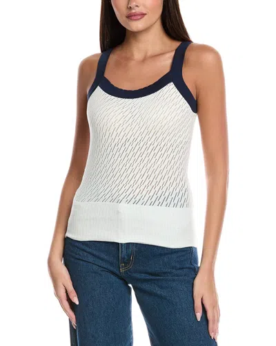 Isla & Olivia Pointelle Tank Sweater In White