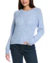 Isla & Paisley Open Cable Wool-blend Sweater In Blue