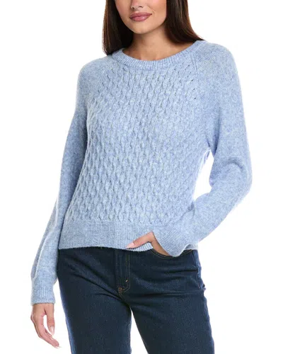 Isla & Paisley Open Cable Wool-blend Sweater In Blue