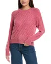Isla & Paisley Open Cable Wool-blend Sweater In Pink