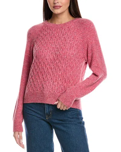 Isla & Paisley Open Cable Wool-blend Sweater In Pink