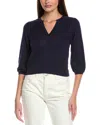 Isla & Peace Pointelle Sweater In Blue