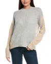 Isla & Ruby Colorblock Cashmere Sweater In Gray