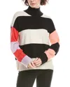 Isla & Sadie Colorblock Cashmere Sweater In Black