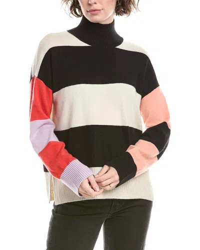 Isla & Sadie Colorblock Cashmere Sweater In Black