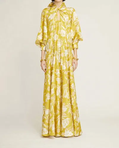 Isla And White Eulalia Dress In Palm Beach In Yellow
