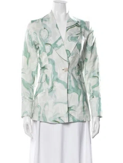 Pre-owned Isla And White Printed Blazer In Multi