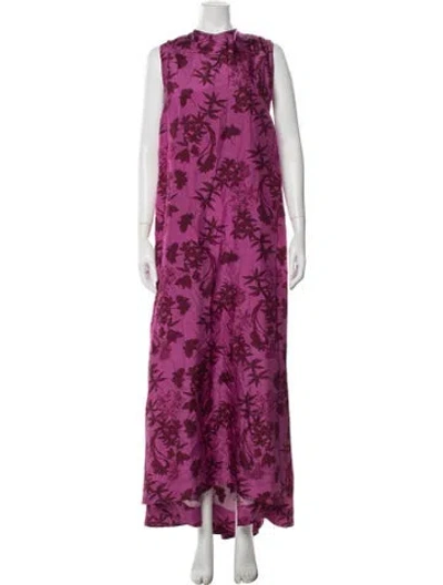 Pre-owned Isla And White Silk Long Dress W/ Tags In Purple
