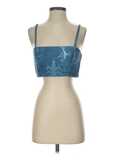 Pre-owned Isla And White Sleeveless Blouse In Blue