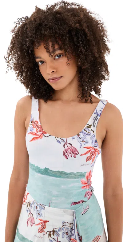 Isla And White Vicki Bodysuit Laguna In Blue