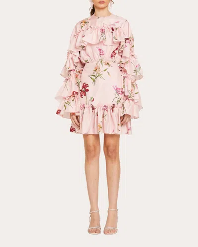 Isla And White Women's Cassis Ruffle Mini Dress In Pink