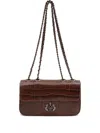 &isla Anne Crocodile-effect Chain-link Cross-body Bag In Brown
