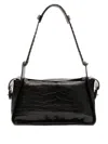Isla Anne Hobo Crocodile-effect Chain-link Shoulder Bag In Black