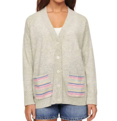 Isla Arya Cardigan In Pale Grey