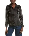 Isla Ciel Button Front Blouse In Black