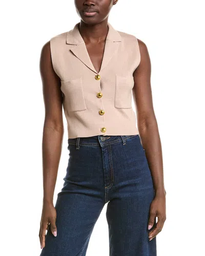 Isla Ciel Cropped Vest In Beige