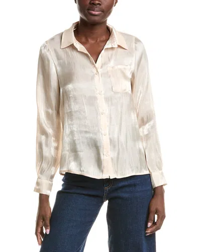 Isla Ciel Front Button Blouse In Beige