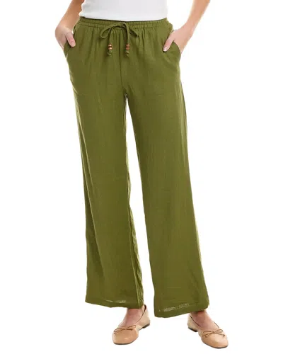 Isla Ciel Linen-blend Pant In Green