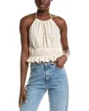 Isla Ciel Neck Tie Bandeau Top In Neutral