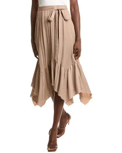 Isla Ciel Ruffled Skirt In Beige