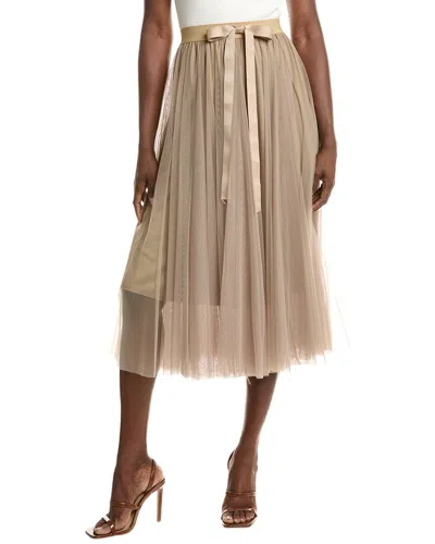 Isla Ciel Tulle Skirt In Beige
