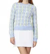 Isla Cotton Wave Sweater In Sky Multi In Blue