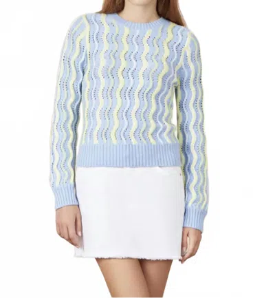 Isla Cotton Wave Sweater In Sky Multi In Blue