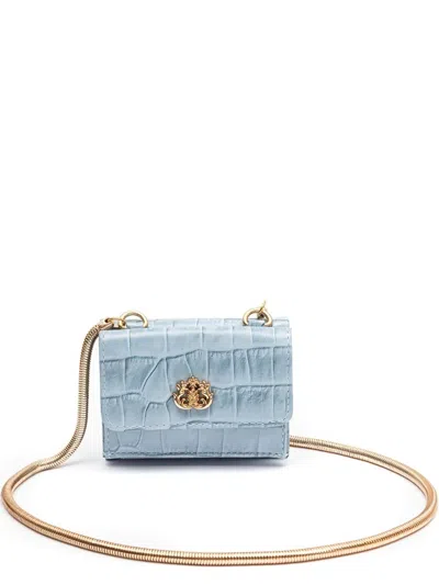 Isla Crocodile-effect Wallet-on-chain In Blue