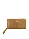 Isla Crocodile-embossed Leather Wallet In Neutrals