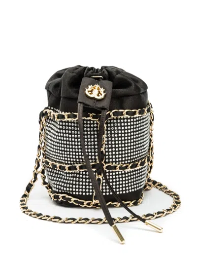 Isla Crystal Logo-plaque Bucket Bag In Black