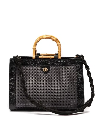 Isla Diana Maxi Straw Tote Bag In Black