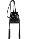 Isla Embroidered Velvet Bucket Bag