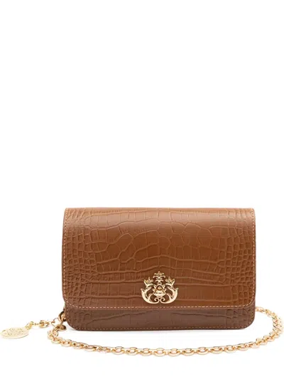 Isla Forever Crocodile-embossed Chain Mini Bag In Brown