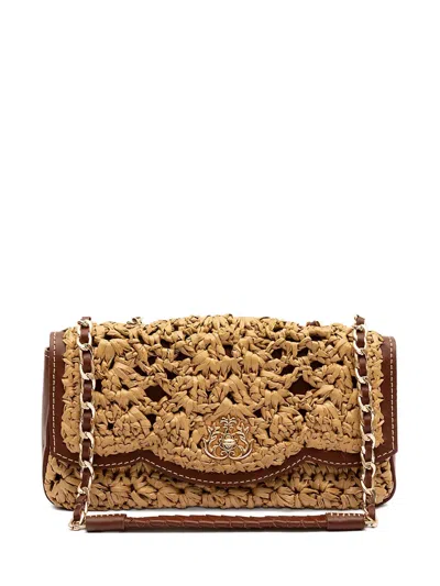 Isla Interwoven Shoulder Bag In Brown
