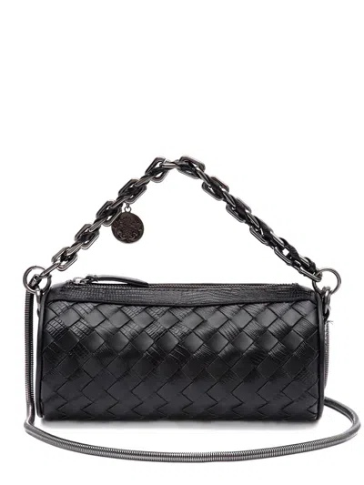 Isla Leather Shoulder Bag In Black
