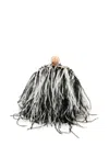 &isla Lily Feathered Shoulder Bag In Black