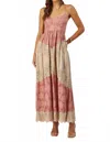 Isla Maude Charlotte Lace And Burnout Maxi Dress In Berry In Pink