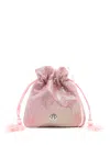 Isla Mesh Logo-plaque Shoulder Bag In Pink