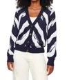 ISLA MILA ZEBRA VEE CARDIGAN IN MIDNIGHT MULTI